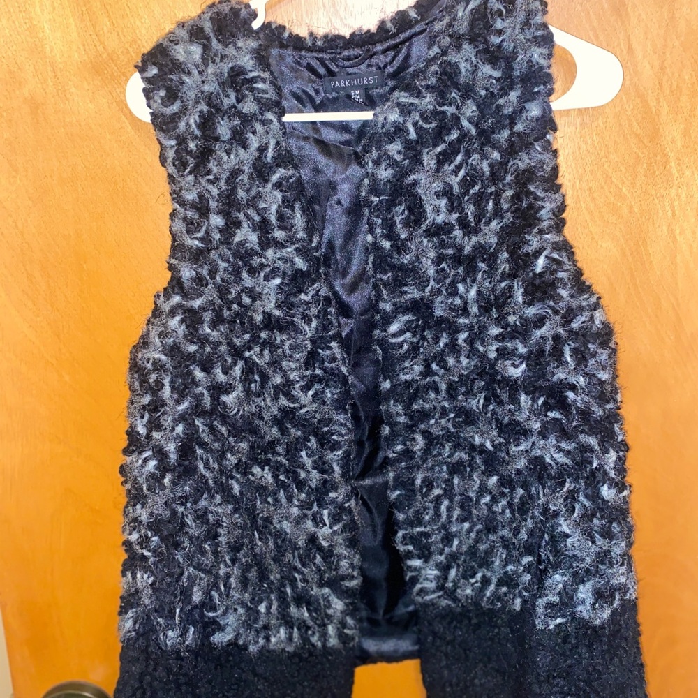 Black Faux Fur Vest